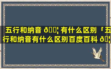 五行和纳音 🐦 有什么区别「五行和纳音有什么区别百度百科 🦅 」